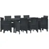 Image de vidaXL Ensemble de salle à manger pour jardin 9 pcs Anthracite, Ensemble de dîner élégant pour jardin, mobilier d'extérieur léger, durable, design minimaliste pour familles