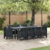 Image de vidaXL Ensemble de salle à manger pour jardin 11 pc Anthracite