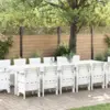 Image de vidaXL Ensemble de salle à manger pour jardin 15 pc Blanc Rattan Polt