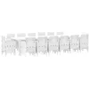 Image de vidaXL Ensemble de salle à manger pour jardin 15 pcs Blanc Rattan Polt, Ensemble de jardin tendance, rectangulaire, léger, résistant aux intempéries pour repas en extérieur