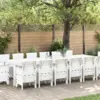 Image de vidaXL Ensemble de salle à manger pour jardin 15 pcs Blanc Rattan Polt