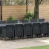 Image de vidaXL Ensemble de salle à manger de jardin avec coussins 17 pc PP