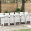 Image de vidaXL Ensemble de salle à manger de jardin avec coussins 17 pcs Blanc
