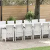 Image de vidaXL Ensemble de salle à manger de jardin avec coussins 17 pc Blanc