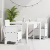 Image de vidaXL Ensemble de salle à manger pour jardin 3 pc Blanc Polypropylène
