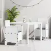 Image de vidaXL Ensemble de salle à manger pour jardin 3 pc Blanc Polypropylène