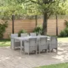 Image de vidaXL Ensemble de salle à manger pour jardin 7 pcs Gris clair