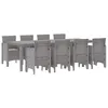 Image de vidaXL Tuin Eettafel Set 9 st Wit Polypropyleen