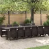 Image de vidaXL Ensemble de salle à manger pour jardin 13 pc Marron Rattan Polt