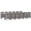 Image de vidaXL Ensemble de salle à manger pour jardin 13 pcs Gris clair, Ensemble de jardin tendance, rectangulaire, léger, résistant aux intempéries pour repas en extérieur