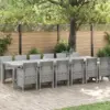 Image de vidaXL Ensemble de salle à manger pour jardin 13 pcs Gris clair