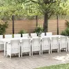 Image de vidaXL Ensemble de salle à manger de jardin avec coussins 15 pc Blanc
