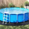 Image de vidaXL Tapis de piscine Ø 500 cm (2 mm) Rond Tissu non tissé Noir