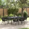 Image de vidaXL Ensemble de salle à manger pour jardin 7 pc Noir polyrotin