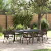 Image de vidaXL Ensemble de salle à manger pour jardin 7 pc Marron polyrotin
