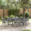 Image de vidaXL Ensemble de salle à manger pour jardin 7 pcs Gris polyrotin