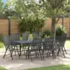 Image de vidaXL Ensemble de salle à manger pour jardin 9 pc Anthracite Acier