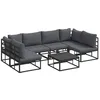 Image de vidaXL Ensemble de canapé de jardin avec coussin 7 pcs Noir Aluminium, Jardin et terrasse, siège moderne, mobilier modulable, canapé matelassé, salon de patio, coussins anthracite