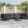 Image de vidaXL Ensemble de canapé de jardin avec coussin 7 pcs Noir Aluminium