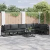 Image de vidaXL Ensemble de canapé de jardin avec coussin 6 pcs Noir Aluminium