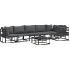 Image de vidaXL Ensemble de canapé de jardin avec coussin 7 pcs Noir Aluminium, Canapé moderne modulable pour jardin et terrasse, meuble d'extérieur, design résistant aux intempéries