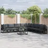 Image de vidaXL Ensemble de canapé de jardin avec coussin 8 pcs Noir Aluminium