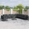 Image de vidaXL Ensemble de canapé de jardin 11 pc Noir Aluminium