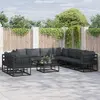 Image de vidaXL Ensemble de canapé de jardin 10 pc Noir Aluminium