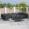 Image de vidaXL Ensemble de canapé de jardin avec coussin 13 pcs Noir Aluminium