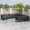 Image de vidaXL Ensemble de canapé de jardin 12 pc Noir Aluminium