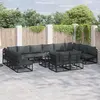Image de vidaXL Ensemble de canapé de jardin avec coussin 13 pcs Noir Aluminium