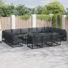 Image de vidaXL Ensemble de canapé de jardin 13 pc Noir Aluminium