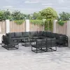 Image de vidaXL Ensemble de canapé de jardin 13 pc Noir Aluminium