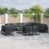 Image de vidaXL Ensemble de canapé de jardin 12 pc Noir Aluminium