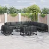 Image de vidaXL Ensemble de canapé de jardin 13 pc Noir Aluminium