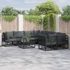 Image de vidaXL Ensemble de canapé de jardin 8 pc Noir Acier