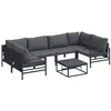 Image de vidaXL Ensemble de canapé de jardin Anthracite Acier, Salle à manger en plein air, ensemble lounge, mobilier de jardin, espace cosy pour recevoir des amis