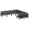 Image de vidaXL Ensemble de canapé de jardin avec coussin Anthracite Acier, Jardin et terrasse, rectangulaire, style contemporain, matériau respirant, housses amovibles, durable, usage extérieur