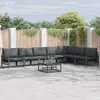 Image de vidaXL Ensemble de canapé de jardin avec coussin 7 pcs Noir Acier