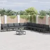 Image de vidaXL Ensemble de canapé de jardin 9 pc Noir Acier