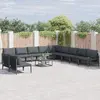 Image de vidaXL Ensemble de canapé de jardin 12 pc Noir Acier