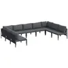 Image de vidaXL Ensemble de canapé de jardin Anthracite Acier, Améliorez votre extérieur, canapé de jardin, salon modulable, meubles de patio résistants et stylés