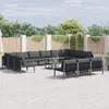 Image de vidaXL Ensemble de canapé de jardin avec coussin 14 pcs Noir Acier