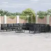 Image de vidaXL Ensemble de canapé de jardin 11 pc Noir Acier