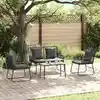 Image de vidaXL Ensemble de meubles de jardin 4 pc Noir et anthracite polyrotin