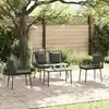 Image de vidaXL Ensemble de meubles de jardin 4 pcs Noir et Crème polyrotin