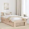 Image de vidaXL Cadre de lit avec tête de lit Naturel 90 x 200 cm Pin massif