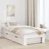 Image de vidaXL Cadre de lit avec tête de lit Blanc 90 x 200 cm Pin massif