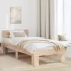 Image de vidaXL Cadre de lit avec tête de lit Naturel 90 x 190 cm Pin massif