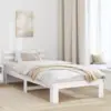 Image de vidaXL Cadre de lit avec tête de lit Blanc 80 x 200 cm Pin massif